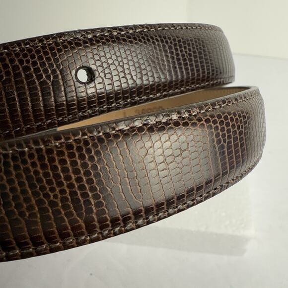 Brighton Women's L Leather Belt Brown‎ Two Tone Buckle Snake Pattern #38909 - Picture 6 of 6